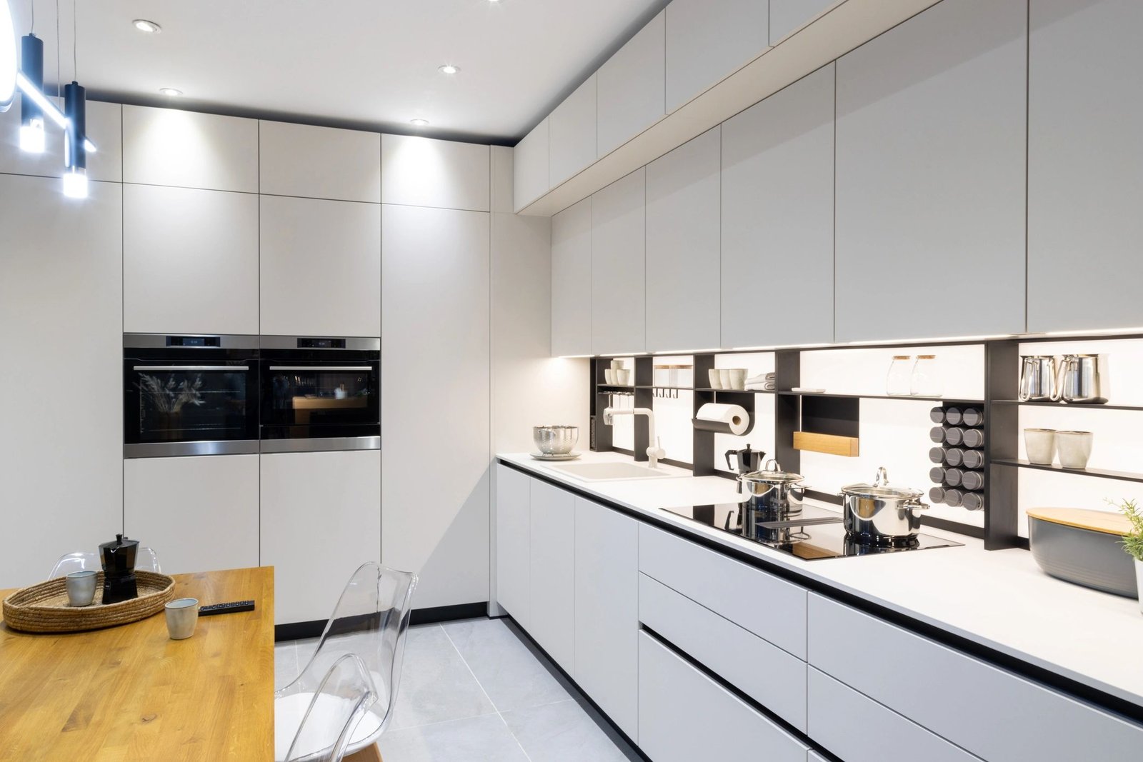 Bright contemporary kitchen with custom cabinetry