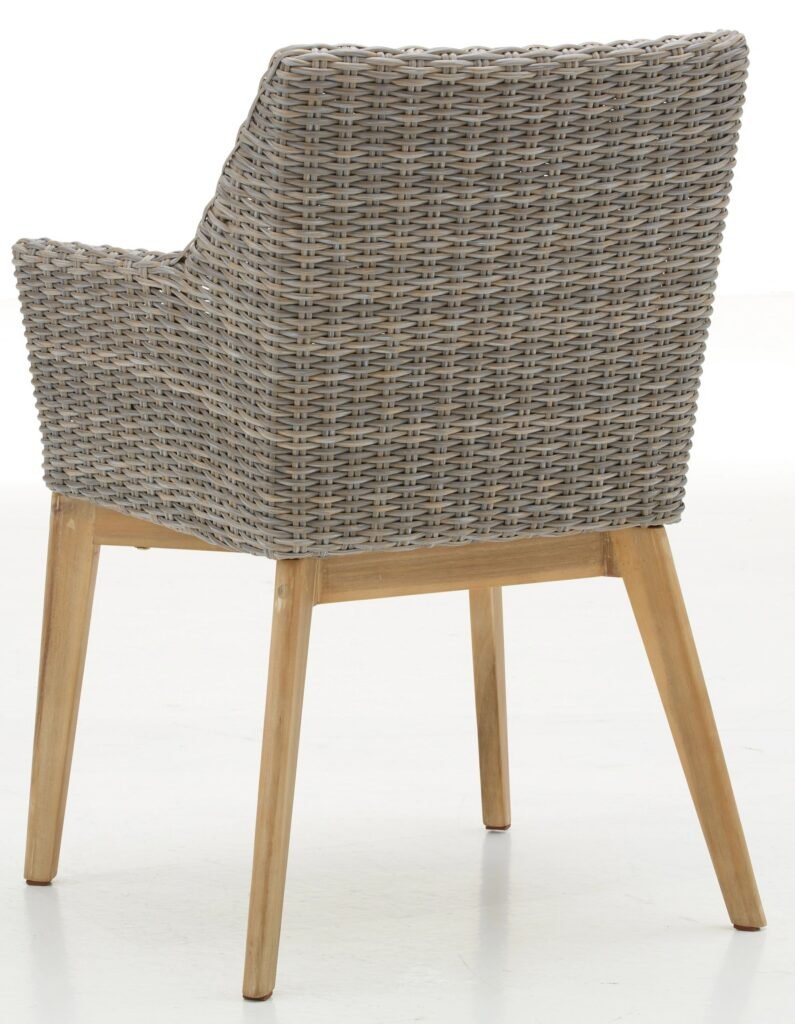 Woven wooden chair with soft fabric cushion on the back isolated nature background with clipping path